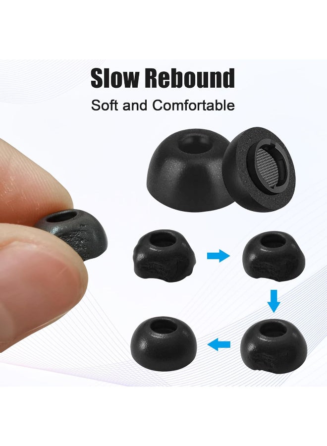 Memory Foam Tips for Samsung Galaxy Buds 3 Pro, No Silicone Eartips Pain, Anti-Slip Replacement Ear Tips with Dust Mesh, Fit in The Charging Case, Reducing Noise Earbuds, 3 Pairs (Mixed S/M/L, Black) - Image 2